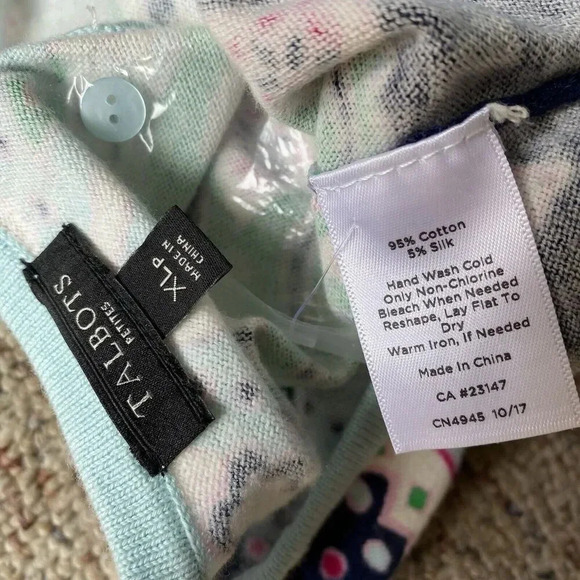 Talbots Womens XLp Silk Blend Sweater Pullover Floral Tapestry Round Neck Soft - Picture 4 of 6